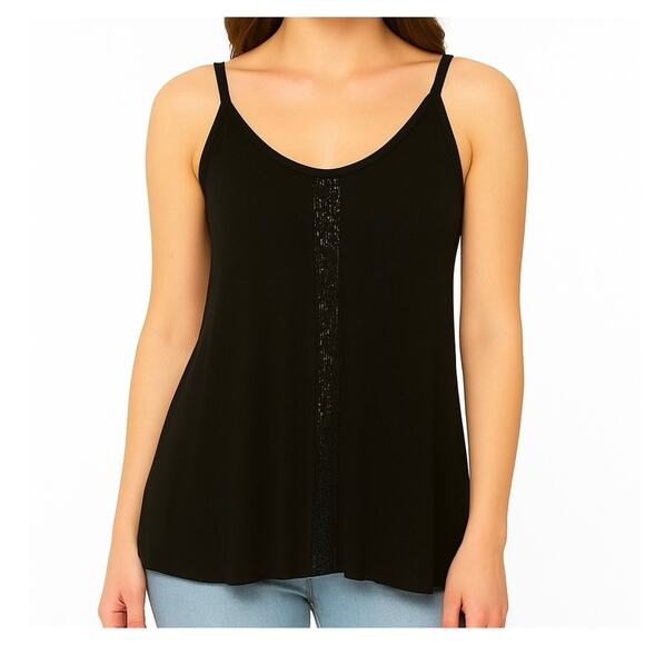 San Francisco City Lights Gypsy Girl Lace Cami Tank Top Black Size Medium NEW - Picture 1 of 6